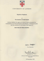 University of London Doctor Philosophy